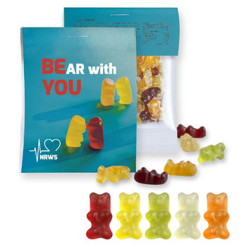 Gummibärchen, ca. 15g, Express Midi-Tüte mit Werbereiter