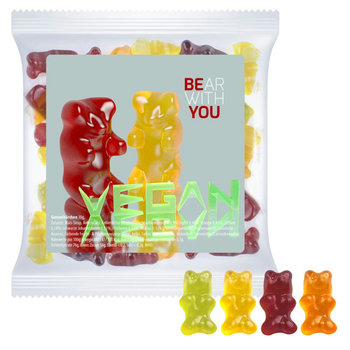 Gummibärchen ohne Gelatine, ca. 30g, Express Maxi-Tüte mit Etikett
