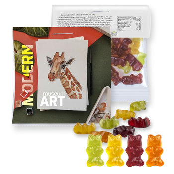 Gummibärchen ohne Gelatine, ca. 30g, Express Maxi-Tüte mit Werbereiter