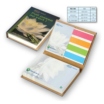 Hardcover-Booklet mit Haftnotizen recyced und Papier-Indexstreifen