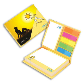 Hardcover-Booklet mit Haftnotizen und Indexstreifen