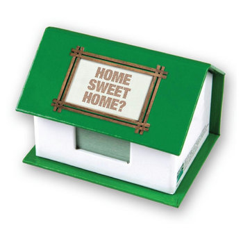 Hardcover-Haus mit Notizblätter