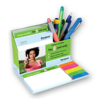 Hardcover-Tischset mit Haftnotizen, Notizblätter und Indexstreifen einklappbar