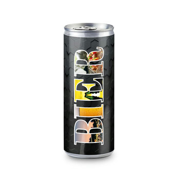 Helles Bier in der Slimline Dose, feinherb und leicht malzig - Folien-Etikett, 250 ml