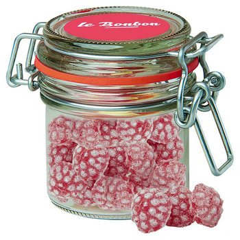 Himbeer Bonbons, ca. 60g, Bonbonglas Mini