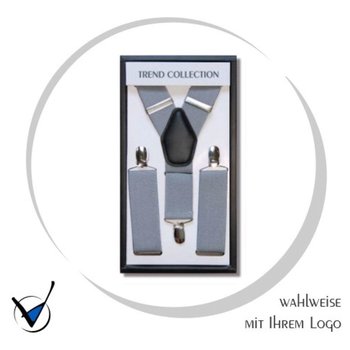 Hosenträger elastisch - Farbe 9, GRAU/SILBER