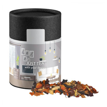 Kaminfeuer Tee, ca. 60g, Biologisch abbaubare Eco Pappdose Midi schwarz