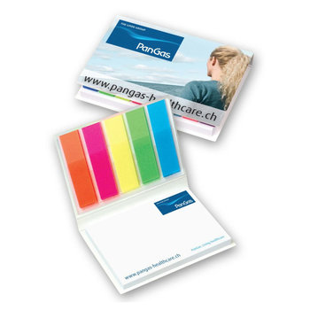 Kartoncover-Booklet mit Haftnotizen und 8er Index