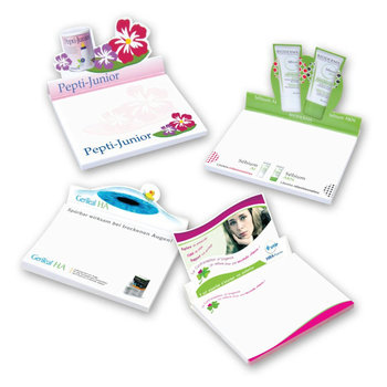 Kartoncover in individueller Ausstanzung mit Haftnotizen