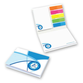 Kartoncover mit Haftnotizen und Indexstreifen