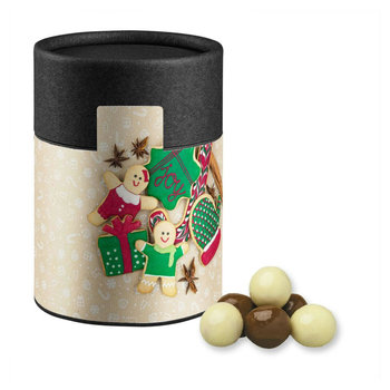 Knusperkugeln-Mix, ca. 50g, Biologisch abbaubare Eco Pappdose Midi schwarz