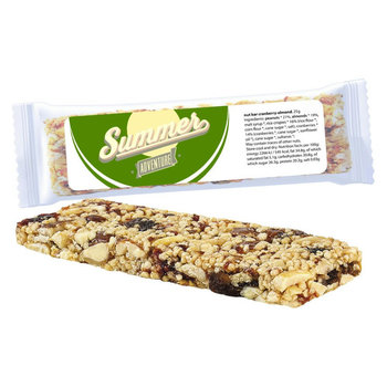 Knusperriegel Cranberry-Mandel, 25g, Express Flowpack mit Etikett