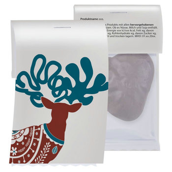 Lebkuchen Schokoherzen gefüllt, ca. 12g, Express Flowpack mit Werbereiter