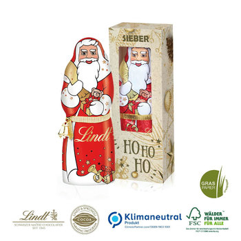 Lindt Weihnachtsmann mit Glöckchen, 70 g auf Graspapier