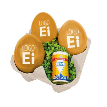LogoEi 3er  +  Salz - Weiß - Gold