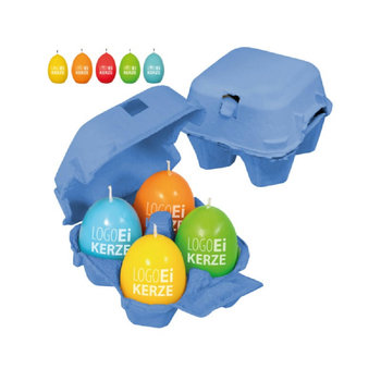 LogoEi Kerze 4er-Box - Blau