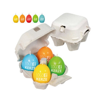 LogoEi Kerze 4er-Box - Weiß