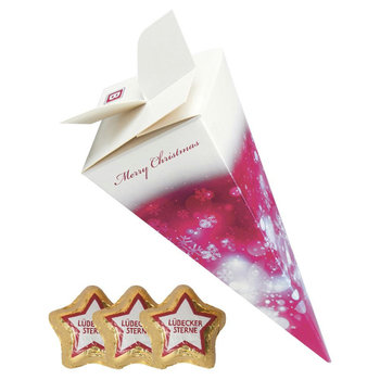 Lübecker Marzipansterne, ca. 75g, Präsent-Pyramide