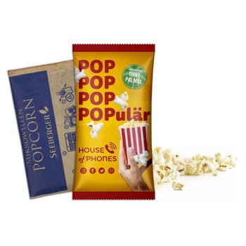 Mikrowellen-Popcorn im Werbetütchen
