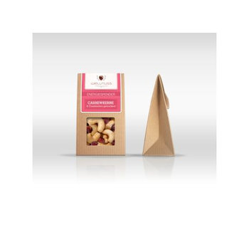 Cranberries und Cashewkerne in der Mini-Faltschachtel 