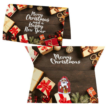 Mini Schoko-Weihnachtsmänner, ca. 7g, Werbekarte gefaltet