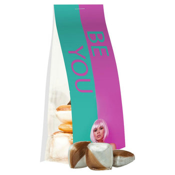 Minz-Ecken Bonbons, ca. 40g, Express Blockbodenbeutel mit Werbereiter