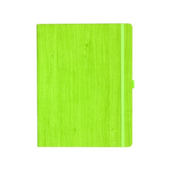 Notizbuch Style Large im Format 19x25cm, Inhalt blanco, Einband Woody in der Farbe Lime