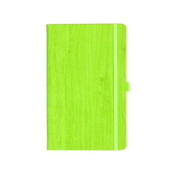 Notizbuch Style Medium im Format 13x21cm, Inhalt kariert, Einband Woody in der Farbe Lime
