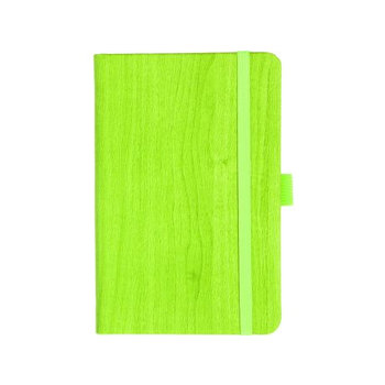 Notizbuch Style Small im Format 9x14cm, Inhalt kariert, Einband Woody in der Farbe Lime
