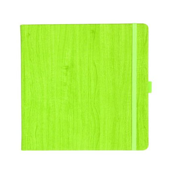 Notizbuch Style Square im Format 17,5x17,5cm, Inhalt blanco, Einband Woody in der Farbe Lime