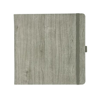 Notizbuch Style Square im Format 17,5x17,5cm, Inhalt blanco, Einband Woody in der Farbe Sludge