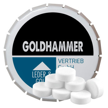 Pfefferminz Drops zuckerfrei, ca. 20g, Klick-Klack Dose weiß