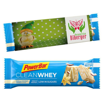 Powerbar im Werbeschuber - Clean Whey