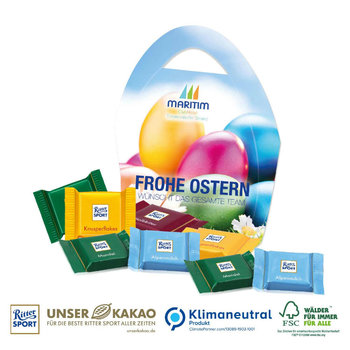 Premium „Osterei“ mit Ritter SPORT Schokotäfelchen
