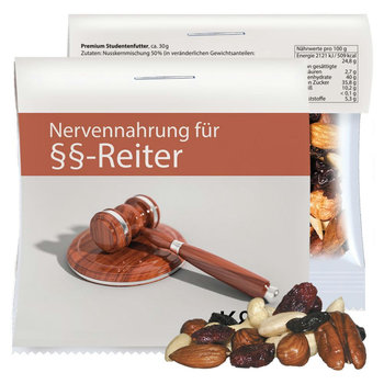 Premium Studentenfutter, ca. 30g, Express Maxi-Tüte mit Werbereiter