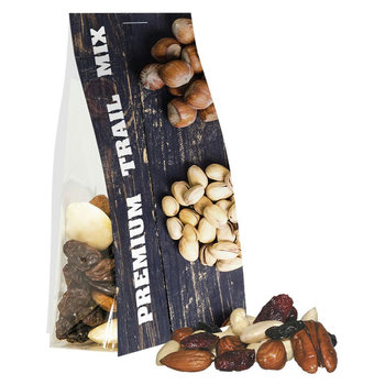 Premium Studentenfutter, ca. 40g, Express Blockbodenbeutel mit Werbereiter