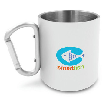 Recycelter Becher aus Edelstahl 280 ml mit Karabinerhaken | Pari