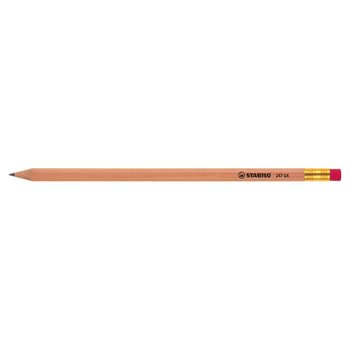 STABILO Grafitstift 6-kant natur mit Radiergummi