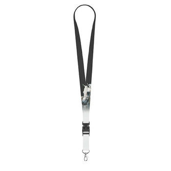 Schlüsselband/Lanyard "Transfer" mit Karabinerhaken und Schnappverschluss, Bandbreite 20 mm