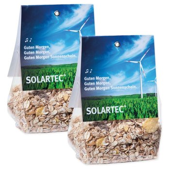 Schoko-Müsli im Mini Bodenbeutel mit Faltetikett