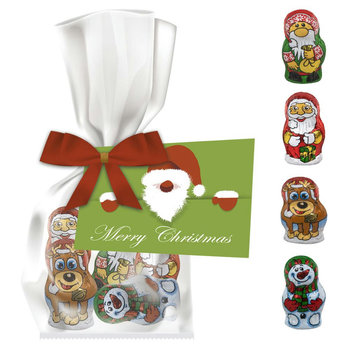 Schoko-Weihnachts Mix, ca. 35g, Express Flachbeutel mit Werbekarte