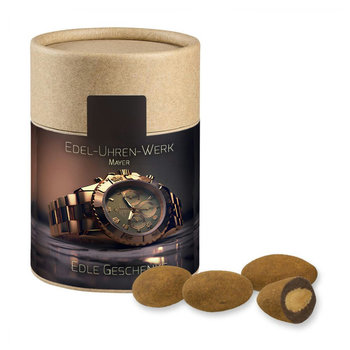 Schokomandeln mit Zimt, ca. 80g, Biologisch abbaubare Eco Pappdose Midi