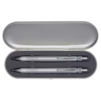 Schreib-Set  TRIANGLE  SILBER, incl. 2-er Metall-Etui