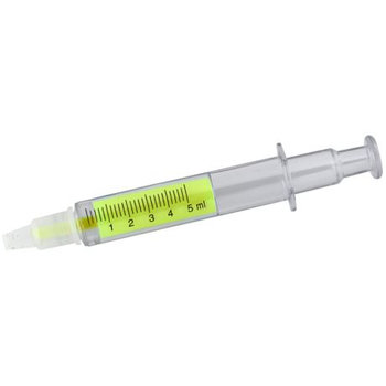 Textmarker in Spritzenform