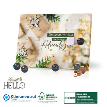 Tisch-Adventskalender Lindt „HELLO“, Inlay aus Papierfaser