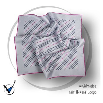 Tuch Kollektion Dessin 43-3C - Grau mit magenta Streifen