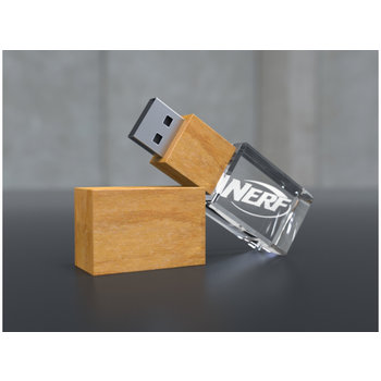 USB CRYSTAL 3D wood, (16GB) 3.0
