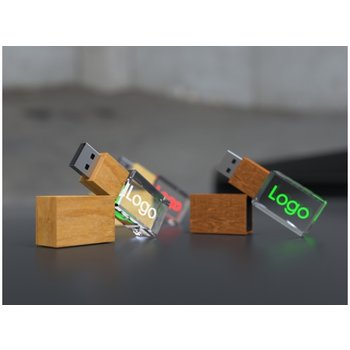 USB CRYSTAL 3D wood, (16GB) 