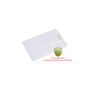 USB-Stick Credit Card 5 mit RFID Blocker USB 2.0 COB   1 GB Weiß