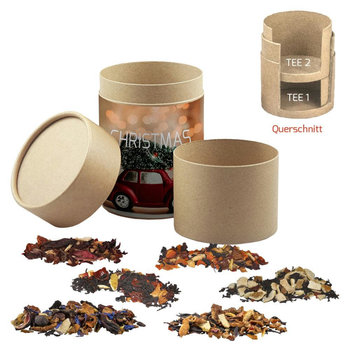 Verschiedene Weihnachts Teesorten, , ca. 150g, Biologisch abbaubare Eco Doppelpappdose Maxi